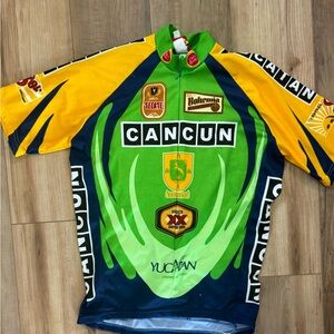 Carta Blanca Yucatan Cancun Cycling World Jersey 3/4 Zip Shirt #e28